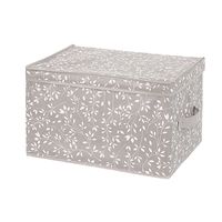 Коробка складная с крышкой "Белая веточка на сером" (40х30х25 см)