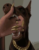 Картина по номерам с золотыми красками "Оскал" (400х500 мм)