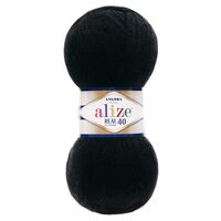 Пряжа "Angora Real 40 №60" (100 г; 430 м; черный)