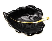 Блюдо деревянное "Тропический лист" (260х205 мм; чёрное)