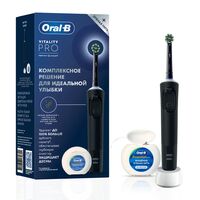 Электрическая зубная щетка Braun Oral-B Vitality Pro D103.413.3+З (чёрная; +зубная нить)