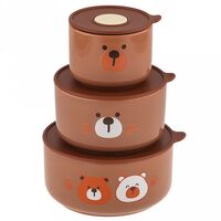 Салатник-контейнер фарфоровый "Три медведя №1" (3 шт.)