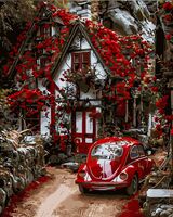 Картина по номерам "Красный автомобиль" (400х500 мм)