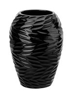 Ваза керамическая "Листья ивы" (20 см; черная)