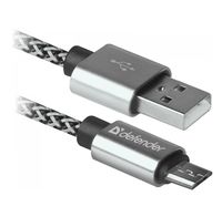 Кабель Defender USB08-03T PRO USB2.0, AM-MicroBM, 2.1А, 1 м (белый)