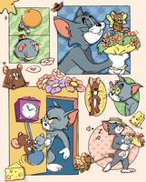 Картина по номерам "Коллаж. Том и Джерри" (400х500 мм)