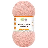 Пряжа "Акриловая тонкая №103" (100 г; 360 м; светло-розовый)
