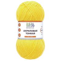 Пряжа "Акриловая тонкая №340" (100 г; 360 м; желтый)