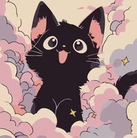 Картина по номерам "Звездный Мурлыка" (200х200 мм)