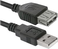 Кабель Defender USB02-06 USB2.0, AM-AF, 1,8 м (чёрный)