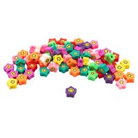 Бусины из полимерной глины "Звездочки-смайлики" (10 мм)