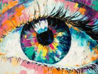Алмазная вышивка-мозаика "Радужный глаз" (300х400 мм)