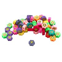 Бусины из полимерной глины "Цветочки-смайлики 1" (10 мм)