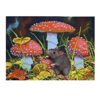 Канва с рисунком для вышивания бисером "В мухоморах" (200х250 мм)
