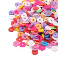 Бусины из полимерной глины "Колечки" (6 мм; малиновый микс)