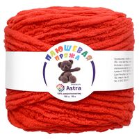 Пряжа "Плюшевая №152" (100 г; 80 м; красный)