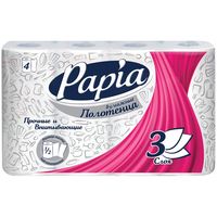 Бумажные полотенца "Papia" (4 рулона; белые)