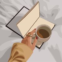 Картина по номерам "Кофе под книгу" (200х200 мм)