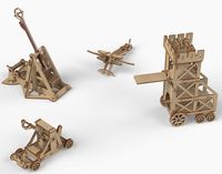 Сборная деревянная модель "Набор рыцарей и осадных орудий для замка"