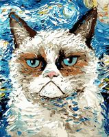 Картина по номерам "Сварливый кот. А-ля Ван Гог" (400х500 мм)