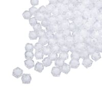 Бусины пластиковые "Граненый куб" (10 мм; прозрачный)