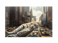 Папка-конверт на кнопке "Big City Cats" (А4)