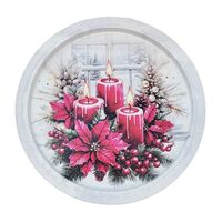 Поднос металлический "Рождественская звезда" (282х16 мм)