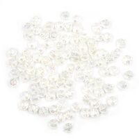 Бусины пластиковые "Граненый круг" (8 мм; 90 шт.; прозрачный/голограмма)