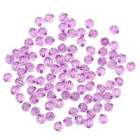 Бусины пластиковые "Граненый круг" (8 мм; 90 шт.; сиреневый)