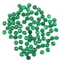 Бусины пластиковые "Граненый круг" (8 мм; 90 шт.; темно-зеленый)