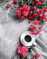 Картина по номерам "Кофе и цветы" (400х500 мм)