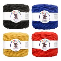 Пряжа "Плюшевая. Ассорти №4" (100 г; 80 м; 4 цвета)