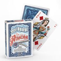Карты игральные "Новые Атласные" (в синем; 18+)