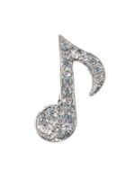 Брошь "Нотка" (белая в серебре)