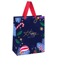 Пакет бумажный подарочный "HappyNewYear" (23х18х10 см)