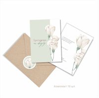 Набор открыток "Приглашения на свадьбу. Белые розы"