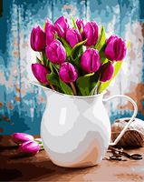 Картина по номерам "Вишнёво-розовые тюльпаны" (400х500 мм)