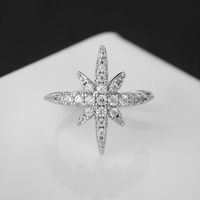 Серьга "Каффа. Звезда со стразами" (белый в серебре)