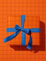 Бумага упаковочная "Клетка" (67х100 см; оранжевый)