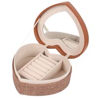 Шкатулка для украшений "В форме сердца с зеркалом" (27х24х7 см)