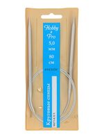 Спицы круговые для вязания (металл; 5 мм; 80 см)
