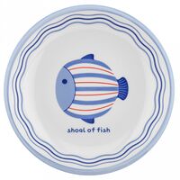 Тарелка глубокая фарфоровая "Синий полосатик" (203х40 мм)