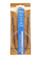 Спицы круговые для вязания (металл; 6 мм; 80 см)