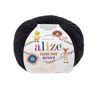 Пряжа "Cotton Gold Hobby New №60" (50 г; 165 м; черный)