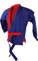 Куртка для самбо двухсторонняя AX55 (р. 28/120; красно-синяя)