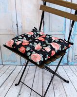 Подушка на стул "Mix. Цветы на Черном" (42х42 см)