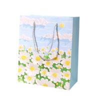 Пакет бумажный подарочный "Живопись" (15х14х7 см; голубой)