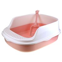 Туалет для кошек "Горохи" (47,5х40х18,8 см; розовый)