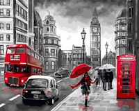 Картина по номерам "Красно-серый Лондон" (400х500 мм)