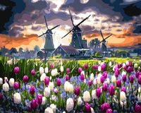 Картина по номерам "Мельницы в Нидерландах" (400х500 мм)